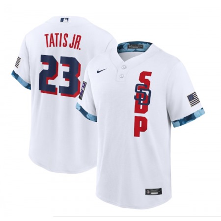 Men's San Diego Padres #23 Fernando Tatis Jr. 2021 White All-Star Cool Base Stitched MLB Jersey