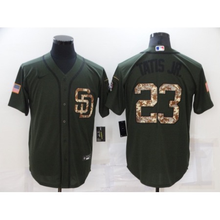 Men's San Diego Padres #23 Fernando Tatis Jr. Olive Camo Cool Base Stitched Jersey