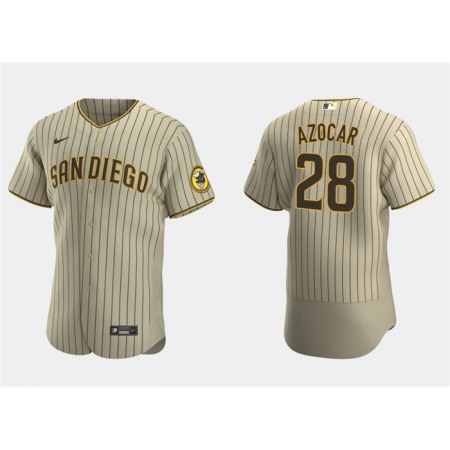 Men's San Diego Padres #28 Jose Azocar Tan Flex Base Stitched Baseball Jersey