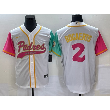 Men's San Diego Padres #2 Xander Bogaerts White City Connect Cool Base Stitched Baseball Jersey