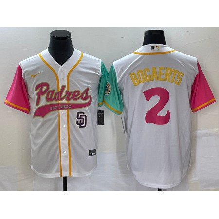 Men's San Diego Padres #2 Xander Bogaerts White City Connect Cool Base With Patch Stitched Baseball Jersey