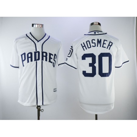 Men's San Diego Padres #30 Eric Hosmer White Flexbase Authentic Collection Stitched MLB Jersey