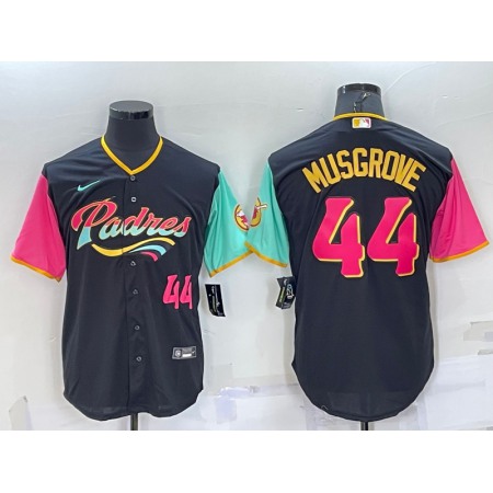 Men's San Diego Padres #44 Joe Musgrove 2022 Black City Connect Cool Base Stitched Jersey