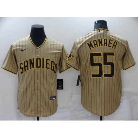 Men's San Diego Padres #55 Sean Manaea Tan Brown Cool Base Stitched Jersey