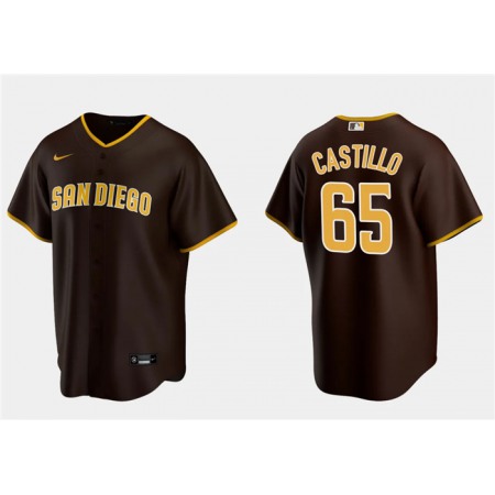 Men's San Diego Padres #65 Jose Castillo Brown Cool Base Stitched Jersey