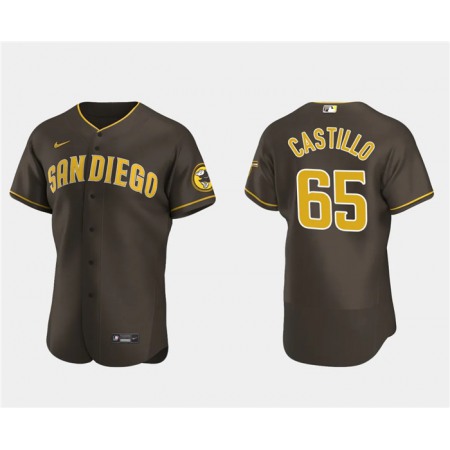 Men's San Diego Padres #65 Jose Castillo Brown Flex Base Stitched Baseball Jersey
