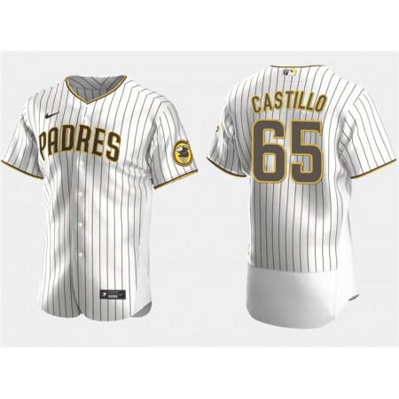 Men's San Diego Padres #65 Jose Castillo White Flex Base Stitched Baseball Jersey