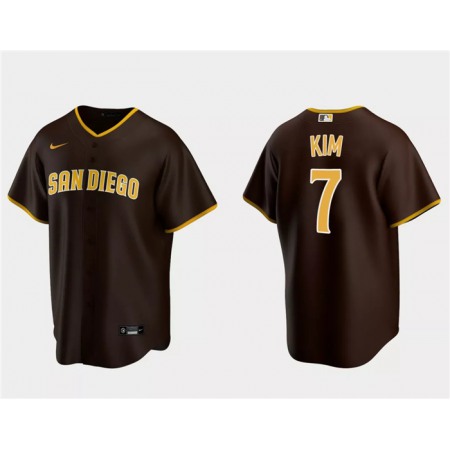 Men's San Diego Padres #7 Ha-Seong Kim Brown Cool Base Stitched Jersey