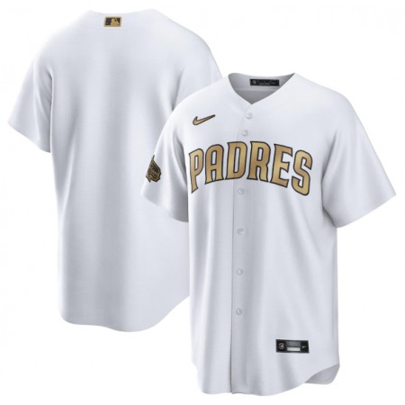Men's San Diego Padres Blank 2022 All-Star White Cool Base Stitched Baseball Jersey