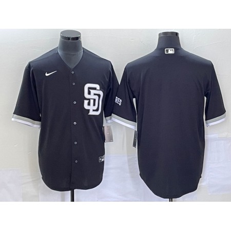 Men's San Diego Padres Blank Black Cool Base Stitched Baseball Jersey