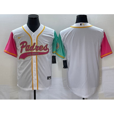 Men's San Diego Padres Blank White City Connect Cool Base Stitched Baseball Jersey