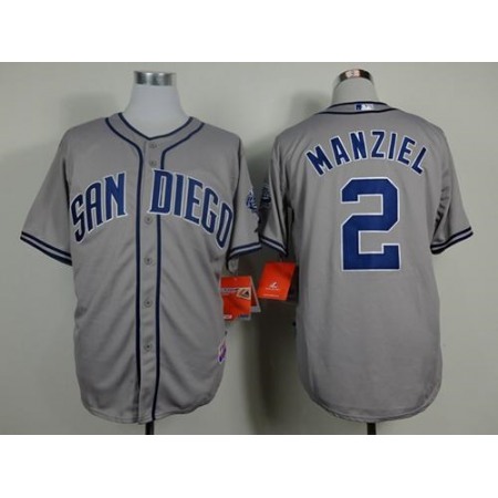 Padres #2 Johnny Manziel Grey Cool Base Stitched MLB Jersey