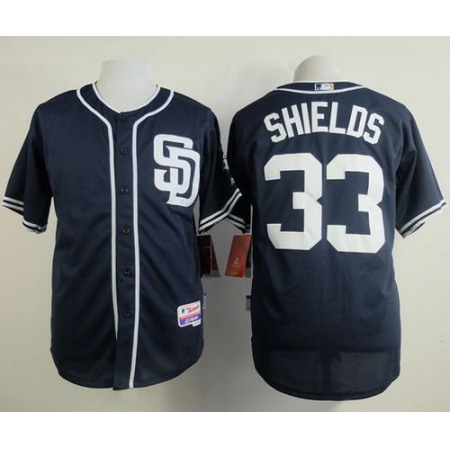 Padres #33 James Shields Dark Blue Alternate 1 Cool Base Stitched MLB Jersey
