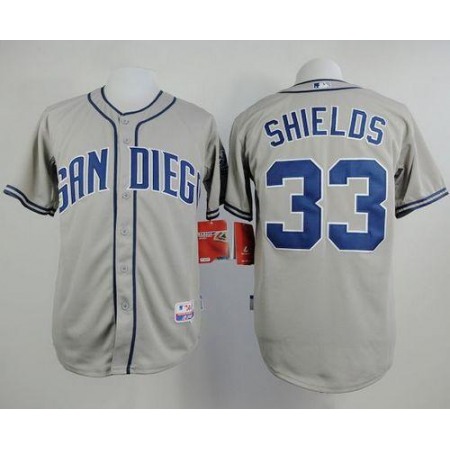 Padres #33 James Shields Grey Cool Base Stitched MLB Jersey