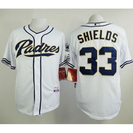 Padres #33 James Shields White Cool Base Stitched MLB Jersey