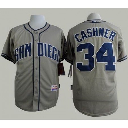 Padres #34 Andrew Cashner Grey Cool Base Stitched MLB Jersey