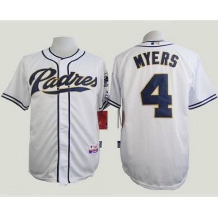Padres #4 Wil Myers White Cool Base Stitched MLB Jersey