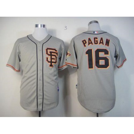 Giants #16 Angel Pagan Grey Cool Base Stitched MLB Jersey