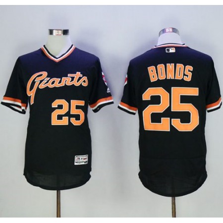 Giants #25 Barry Bonds Black Flexbase Authentic Collection Cooperstown Stitched MLB jerseys