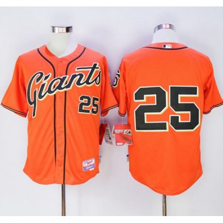 Giants #25 Barry Bonds Orange Alternate Cool Base Stitched MLB Jersey