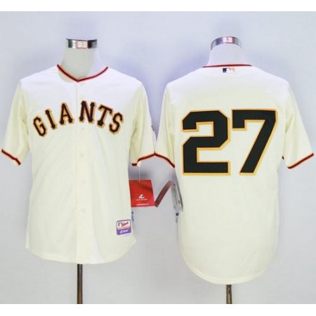 Giants #27 Juan Marichal Cream Cool Base Stitched MLB Jersey