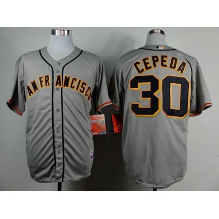Giants #30 Orlando CePena Grey Road Cool Base Stitched MLB Jersey
