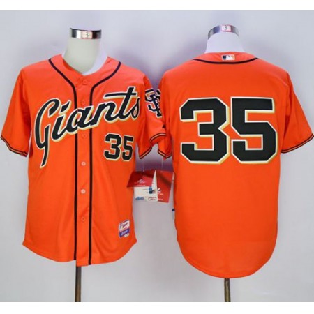 Giants #35 Brandon Crawford Orange Alternate Cool Base Stitched MLB Jersey