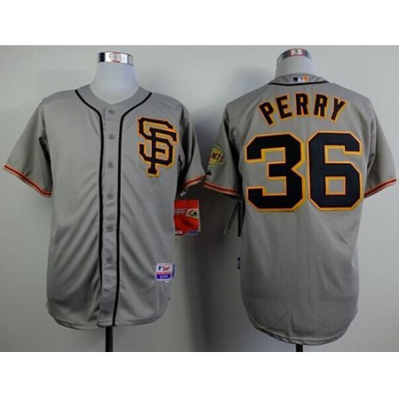 Giants #36 Gaylord Perry Grey Cool Base Stitched MLB Jersey