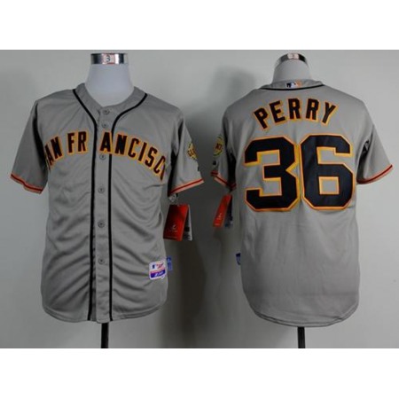 Giants #36 Gaylord Perry Grey Road Cool Base Stitched MLB Jersey