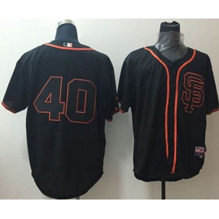 Giants #40 Madison Bumgarner Black Alternate Cool Base Stitched MLB Jersey