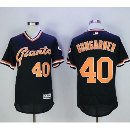 Giants #40 Madison Bumgarner Black Flexbase Authentic Collection Cooperstown Stitched MLB Jersey