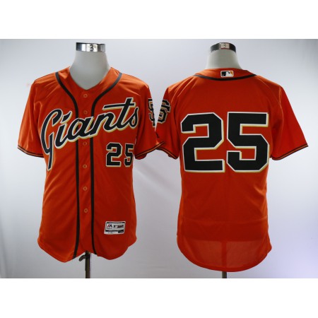 Men's San Francisco Giants #25 Barry Bonds Orange Throwback Flexbase Stitched MLB Jersey
