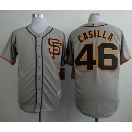 Giants #46 Santiago Casilla Grey Road 2 Cool Base Stitched MLB Jersey