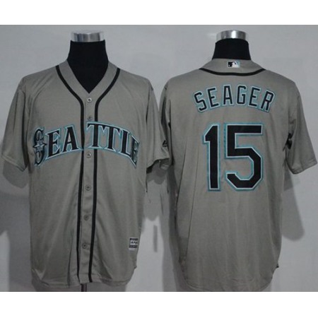 Mariners #15 Kyle Seager Grey New Cool Base Stitched MLB Jersey