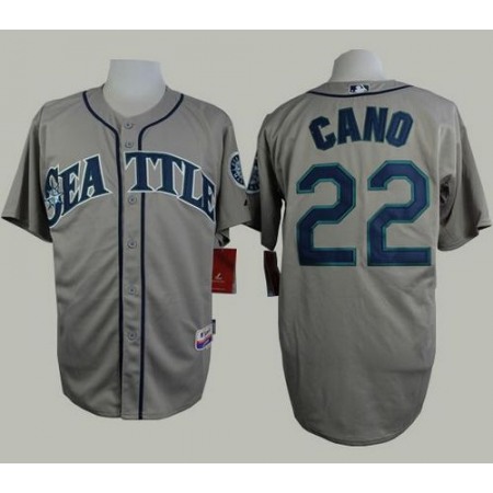 Mariners #22 Robinson Cano Grey Cool Base Stitched MLB Jersey