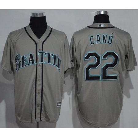 Mariners #22 Robinson Cano Grey New Cool Base Stitched MLB Jersey