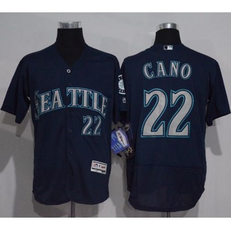 Mariners #22 Robinson Cano Navy Blue Flexbase Authentic Collection Stitched MLB Jersey