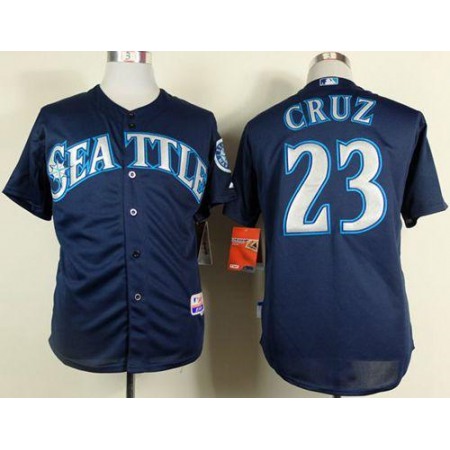 Mariners #23 Nelson Cruz Navy Blue Cool Base Stitched MLB Jersey