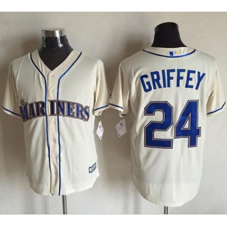 Mariners #24 Ken Griffey Cream New Cool Base Stitched MLB Jersey