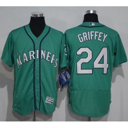 Mariners #24 Ken Griffey Green Flexbase Authentic Collection Stitched MLB Jersey