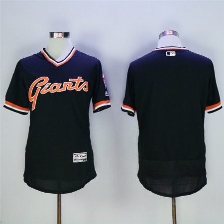 Men's San Francisco Giants Blank Black Throwback Flexbase Stitched MLB Jersey