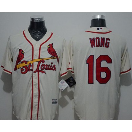 Cardinals #16 Kolten Wong Cream New Cool Base Stitched MLB Jersey