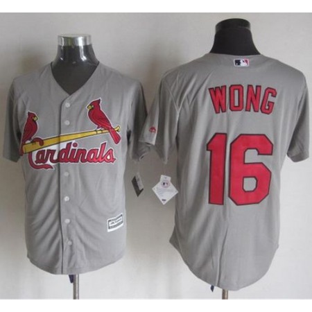 Cardinals #16 Kolten Wong Grey New Cool Base Stitched MLB Jersey