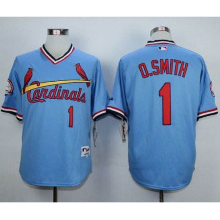 Cardinals #1 Ozzie Smith Blue 1982 Turn Back The Clock Stitched MLB Jersey