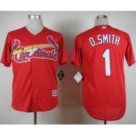 Cardinals #1 Ozzie Smith Red Cool Base Stitched MLB Jersey