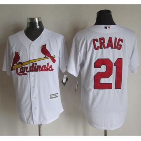 Cardinals #21 Allen Craig White New Cool Base Stitched MLB Jersey
