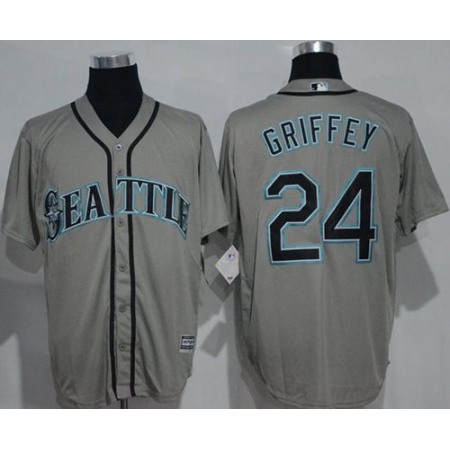 Mariners #24 Ken Griffey Grey New Cool Base Stitched MLB Jersey