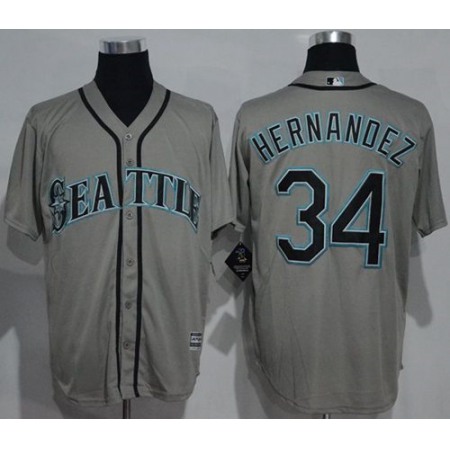 Mariners #34 Felix Hernandez Grey New Cool Base Stitched MLB Jersey