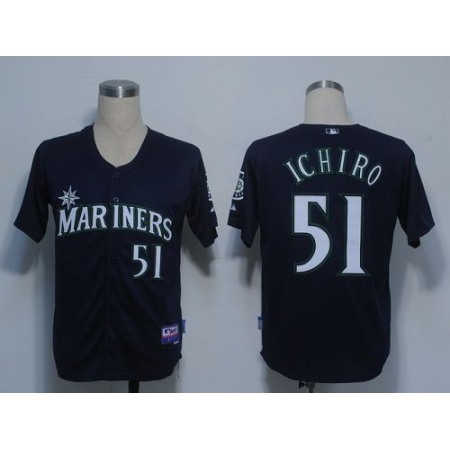 Mariners #51 ichiro Suzuki Navy Blue Cool Base Stitched MLB Jersey