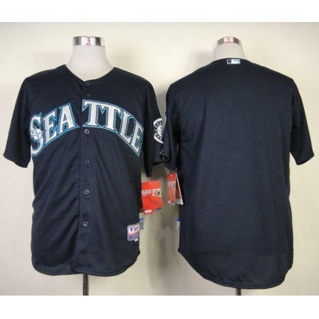 Mariners Blank Navy Blue Cool Base Stitched MLB Jersey